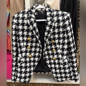 Balmain Houndstooth Tweed Blazer